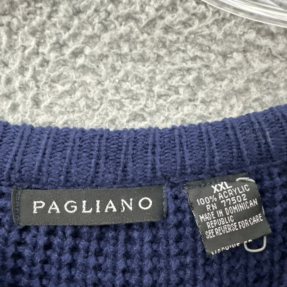 Vintage Pagliano Sweater Navy‎ Blue Normcore Retro Grandpa 90s Men's XXL 2XL